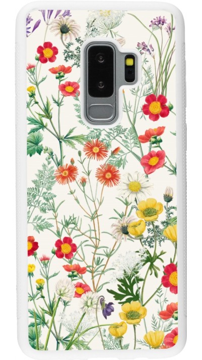 Samsung Galaxy S9+ Case Hülle - Silikon weiss Flora Botanical Wildlife
