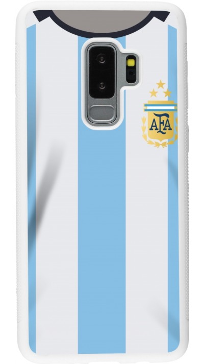 Samsung Galaxy S9+ Case Hülle - Silikon weiss Argentinien 2022 personalisierbares Fussballtrikot