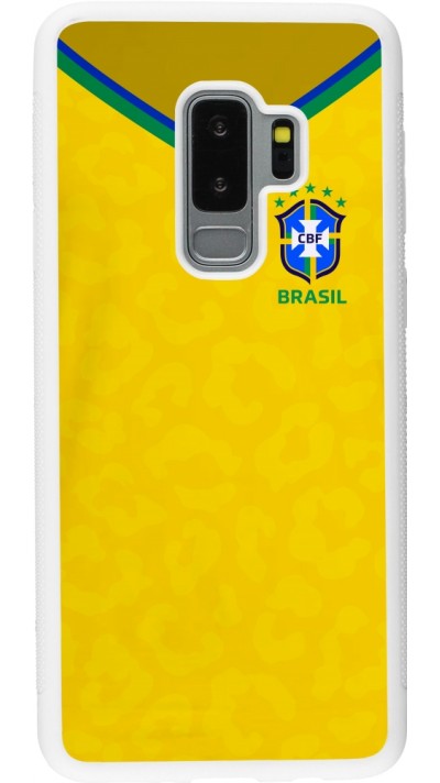 Samsung Galaxy S9+ Case Hülle - Silikon weiss Brasilien 2022 personalisierbares Fußballtrikot