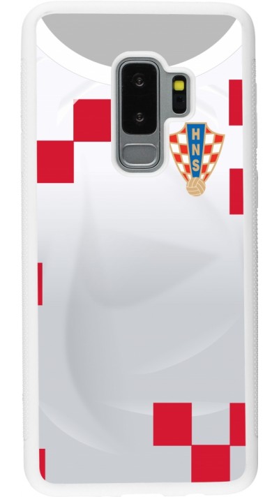 Samsung Galaxy S9+ Case Hülle - Silikon weiss Kroatien 2022 personalisierbares Fussballtrikot