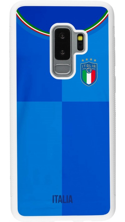 Samsung Galaxy S9+ Case Hülle - Silikon weiss Italien 2022 personalisierbares Fußballtrikot