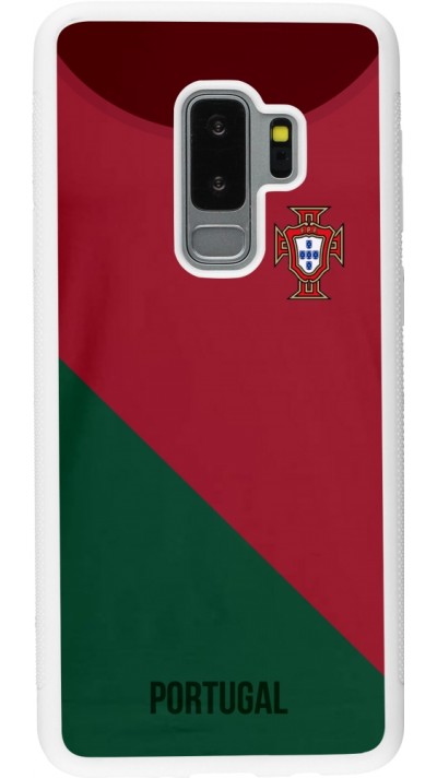 Samsung Galaxy S9+ Case Hülle - Silikon weiss Fussballtrikot Portugal2022