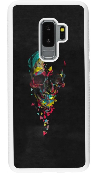 Samsung Galaxy S9+ Case Hülle - Silikon weiss Halloween 22 colored skull
