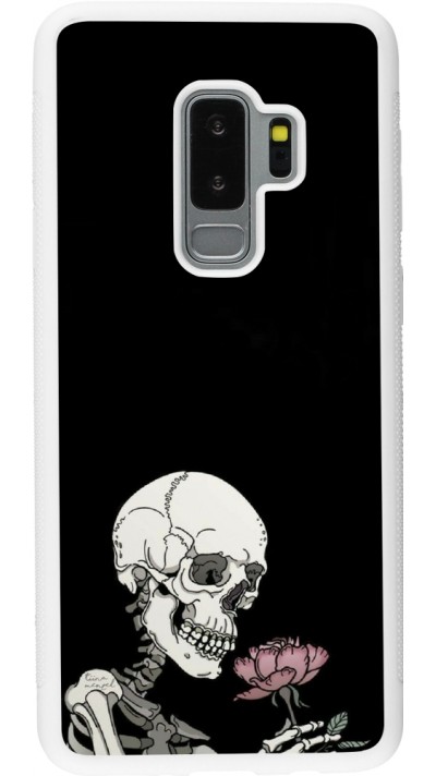 Samsung Galaxy S9+ Case Hülle - Silikon weiss Halloween 2023 rose and skeleton