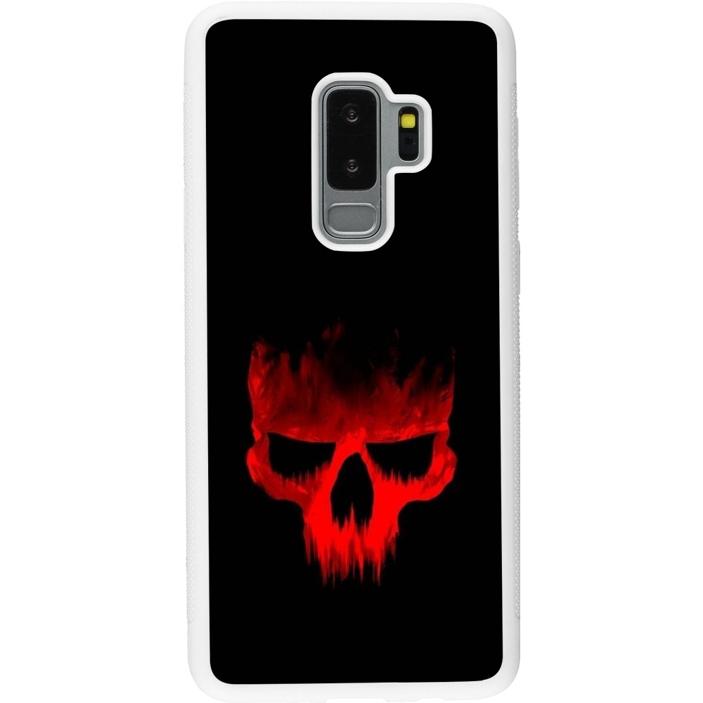 Samsung Galaxy S9+ Case Hülle - Silikon weiss Halloween 2023 scary skull