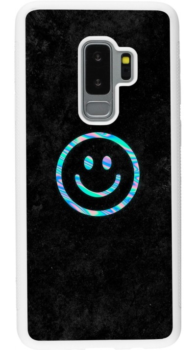 Samsung Galaxy S9+ Case Hülle - Silikon weiss Happy smiley irisirt