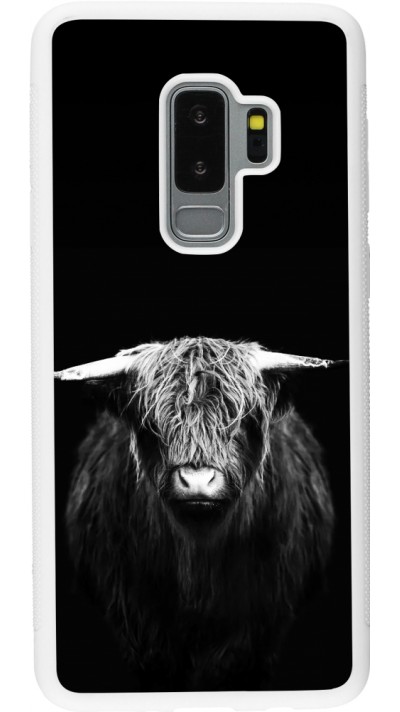 Samsung Galaxy S9+ Case Hülle - Silikon weiss Highland calf black