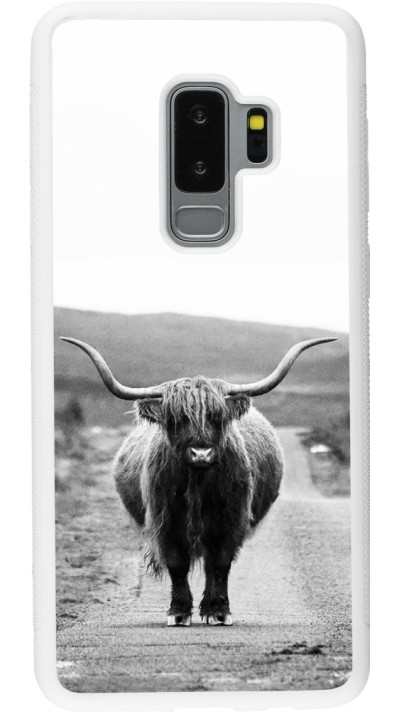 Hülle Samsung Galaxy S9+ - Silikon weiss Highland cattle