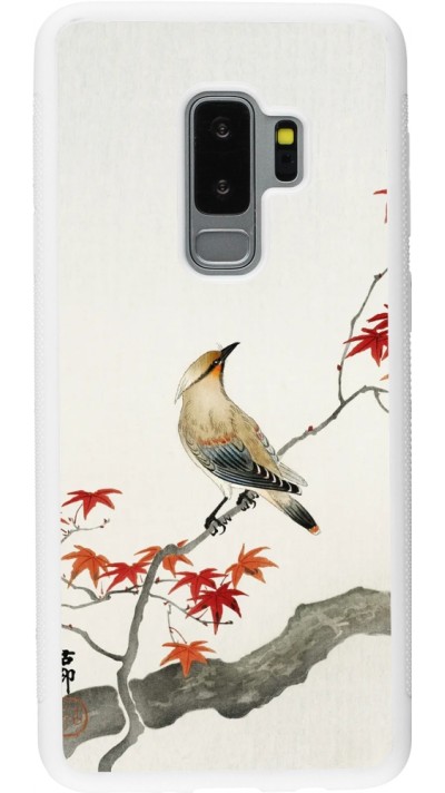Samsung Galaxy S9+ Case Hülle - Silikon weiss Japanese Bird