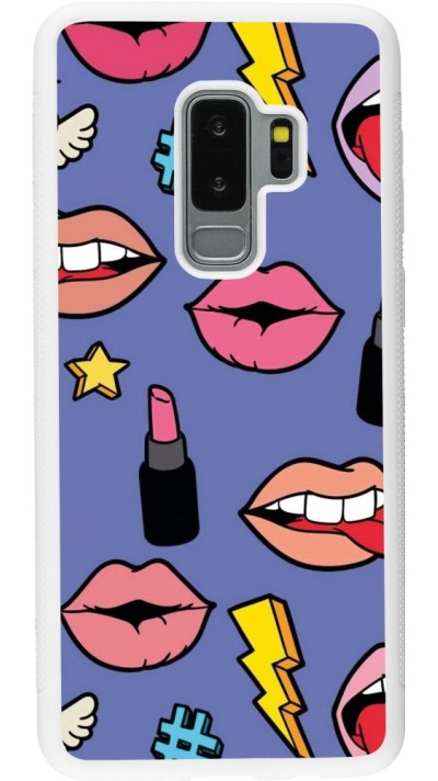 Samsung Galaxy S9+ Case Hülle - Silikon weiss Lips and lipgloss
