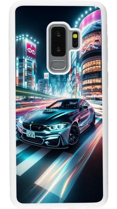 Samsung Galaxy S9+ Case Hülle - Silikon weiss BMW M4 Tokio Nacht
