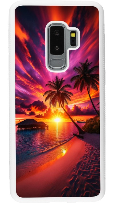Coque Samsung Galaxy S9+ - Silicone rigide blanc Maldives Dusk Bliss