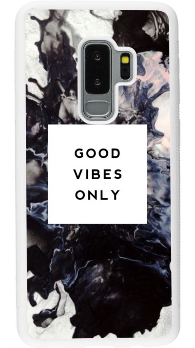 Hülle Samsung Galaxy S9+ - Silikon weiss Marble Good Vibes Only