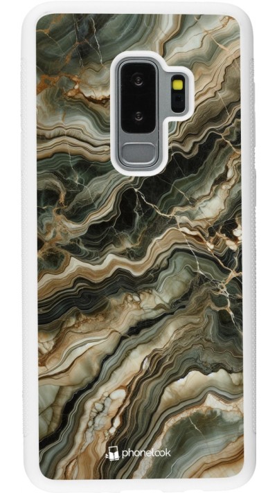 Samsung Galaxy S9+ Case Hülle - Silikon weiss Oliv Marmor