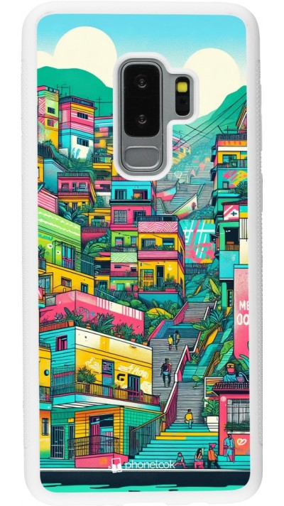 Coque Samsung Galaxy S9+ - Silicone rigide blanc Medellin Comuna 13 Art