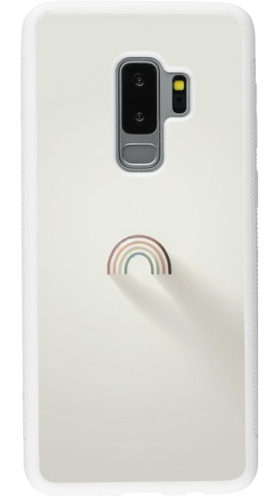 Samsung Galaxy S9+ Case Hülle - Silikon weiss Mini Regenbogen Minimal