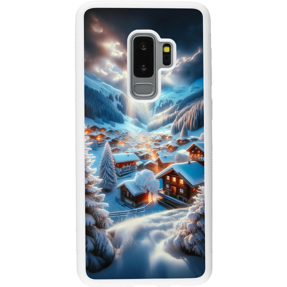 Samsung Galaxy S9+ Case Hülle - Silikon weiss Berg Schnee Licht