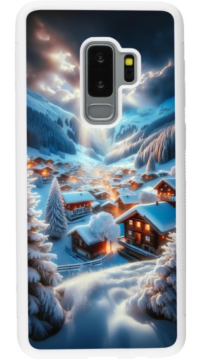 Samsung Galaxy S9+ Case Hülle - Silikon weiss Berg Schnee Licht