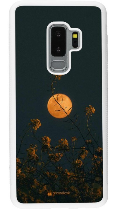 Hülle Samsung Galaxy S9+ - Silikon weiss Moon Flowers