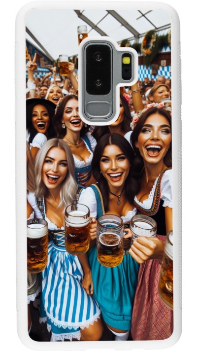 Samsung Galaxy S9+ Case Hülle - Silikon weiss Oktoberfest Frauen