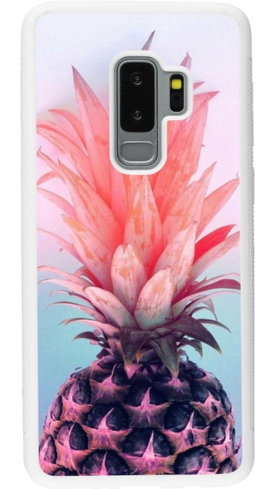 Hülle Samsung Galaxy S9+ - Silikon weiss Purple Pink Pineapple