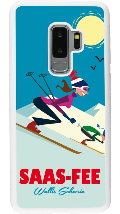 Coque Samsung Galaxy S9+ - Silicone rigide blanc Saas-Fee Ski Downhill