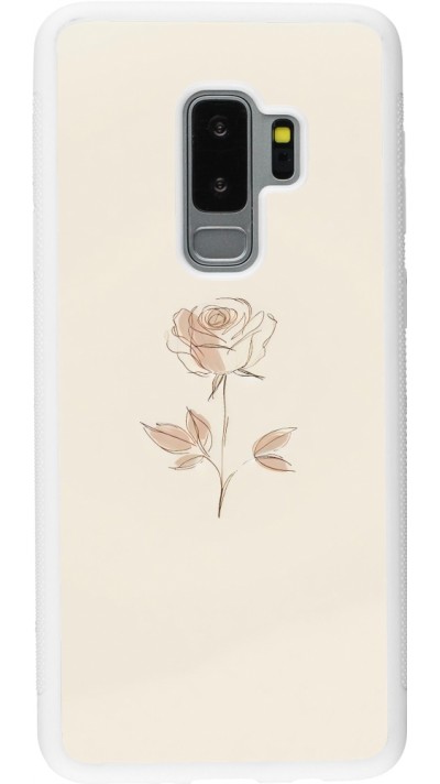 Samsung Galaxy S9+ Case Hülle - Silikon weiss Rosa Sand Minimalistisch