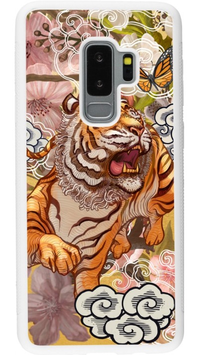 Coque Samsung Galaxy S9+ - Silicone rigide blanc Spring 23 japanese tiger