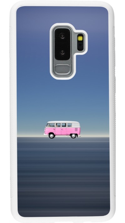 Coque Samsung Galaxy S9+ - Silicone rigide blanc Spring 23 pink bus