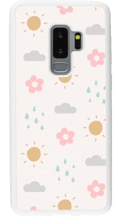 Coque Samsung Galaxy S9+ - Silicone rigide blanc Spring 23 weather