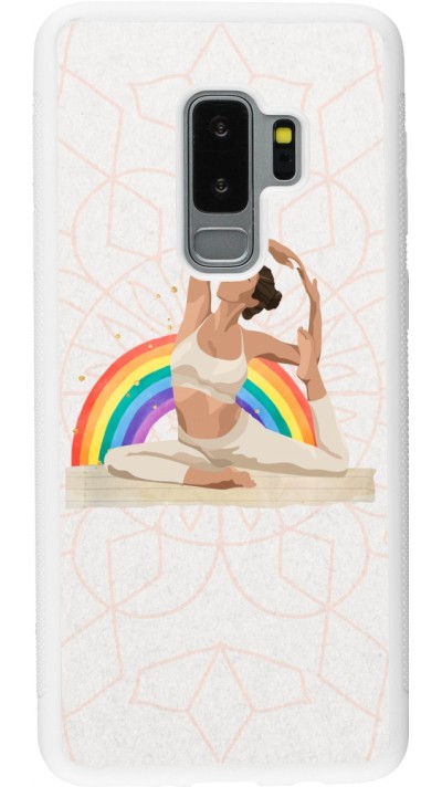 Coque Samsung Galaxy S9+ - Silicone rigide blanc Spring 23 yoga vibe