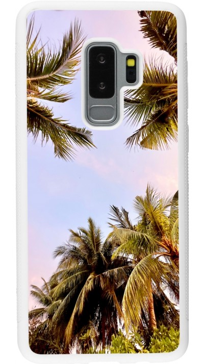 Coque Samsung Galaxy S9+ - Silicone rigide blanc Summer 2023 palm tree vibe