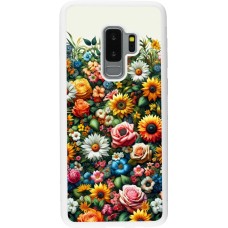 Samsung Galaxy S9+ Case Hülle - Silikon weiss Sommer Blumenmuster