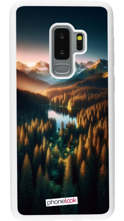 Coque Samsung Galaxy S9+ - Silicone rigide blanc Sunset Forest Lake