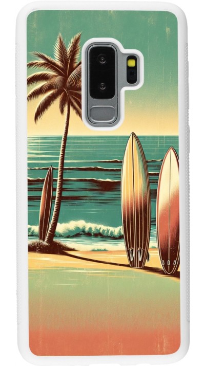 Samsung Galaxy S9+ Case Hülle - Silikon weiss Surf Paradise