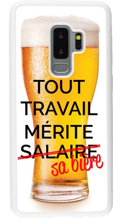 Hülle Samsung Galaxy S9+ - Silikon weiss Tout travail mérite sa bière