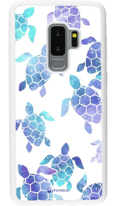 Hülle Samsung Galaxy S9+ - Silikon weiss Turtles pattern watercolor