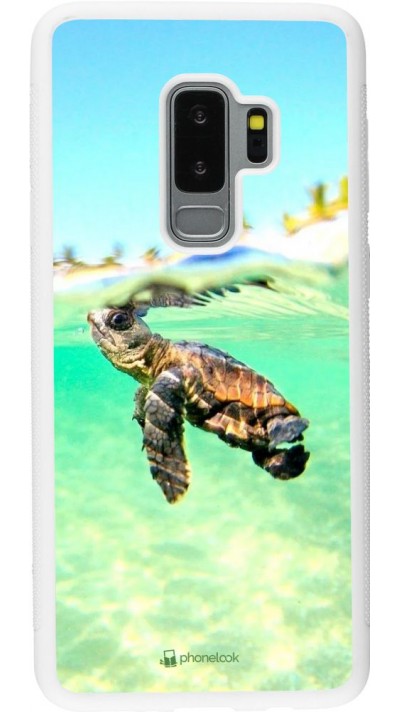 Coque Samsung Galaxy S9+ - Silicone rigide blanc Turtle Underwater