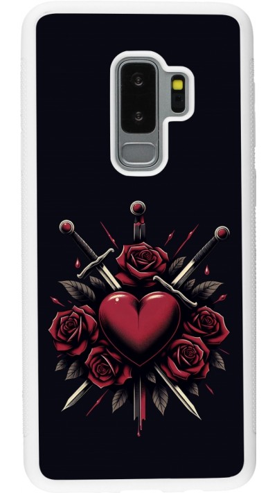 Coque Samsung Galaxy S9+ - Silicone rigide blanc Valentine 2024 gothic love