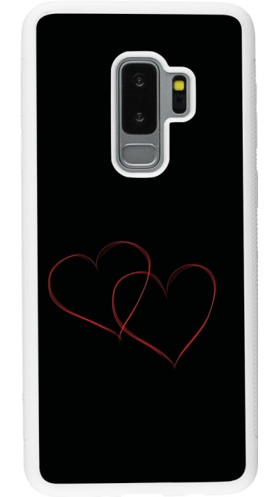 Coque Samsung Galaxy S9+ - Silicone rigide blanc Valentine 2023 attached heart