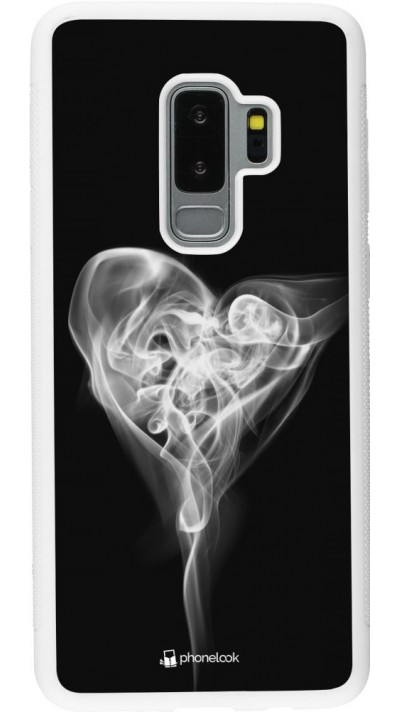 Coque Samsung Galaxy S9+ - Silicone rigide blanc Valentine 2022 Black Smoke