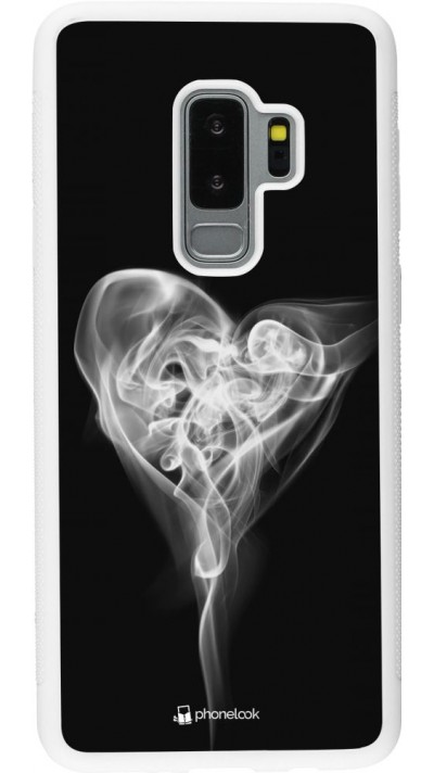 Hülle Samsung Galaxy S9+ - Silikon weiss Valentine 2022 Black Smoke