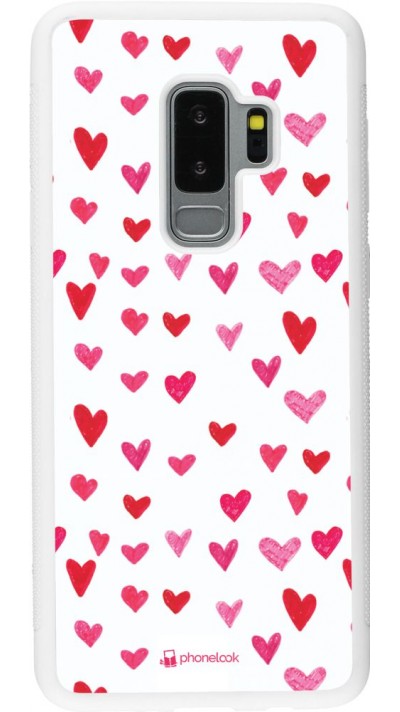 Hülle Samsung Galaxy S9+ - Silikon weiss Valentine 2022 Many pink hearts