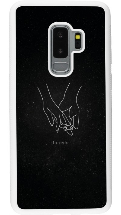Coque Samsung Galaxy S9+ - Silicone rigide blanc Valentine 2023 hands forever