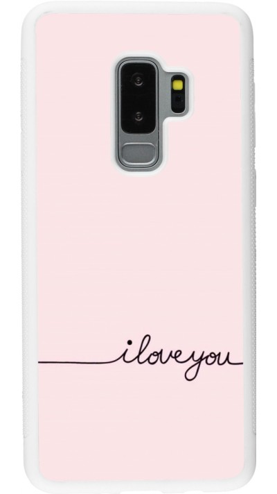 Coque Samsung Galaxy S9+ - Silicone rigide blanc Valentine 2023 i love you writing
