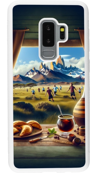 Coque Samsung Galaxy S9+ - Silicone rigide blanc Vibes argentines
