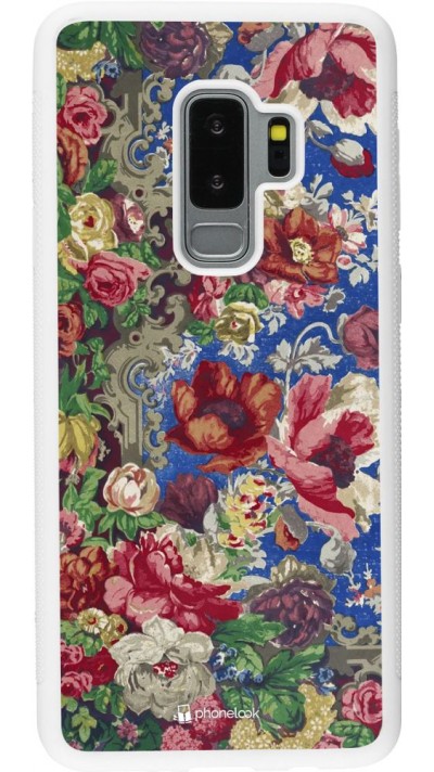 Hülle Samsung Galaxy S9+ - Silikon weiss Vintage Art Flowers