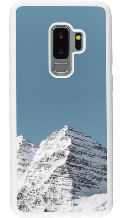 Coque Samsung Galaxy S9+ - Silicone rigide blanc Winter 22 blue sky mountain