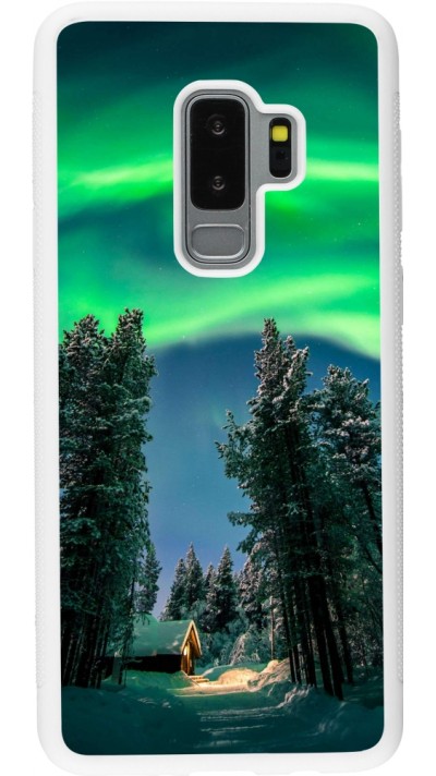 Coque Samsung Galaxy S9+ - Silicone rigide blanc Winter 22 Northern Lights