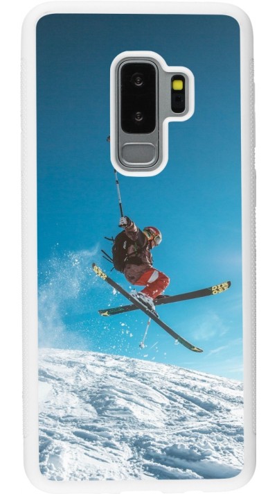 Coque Samsung Galaxy S9+ - Silicone rigide blanc Winter 22 Ski Jump